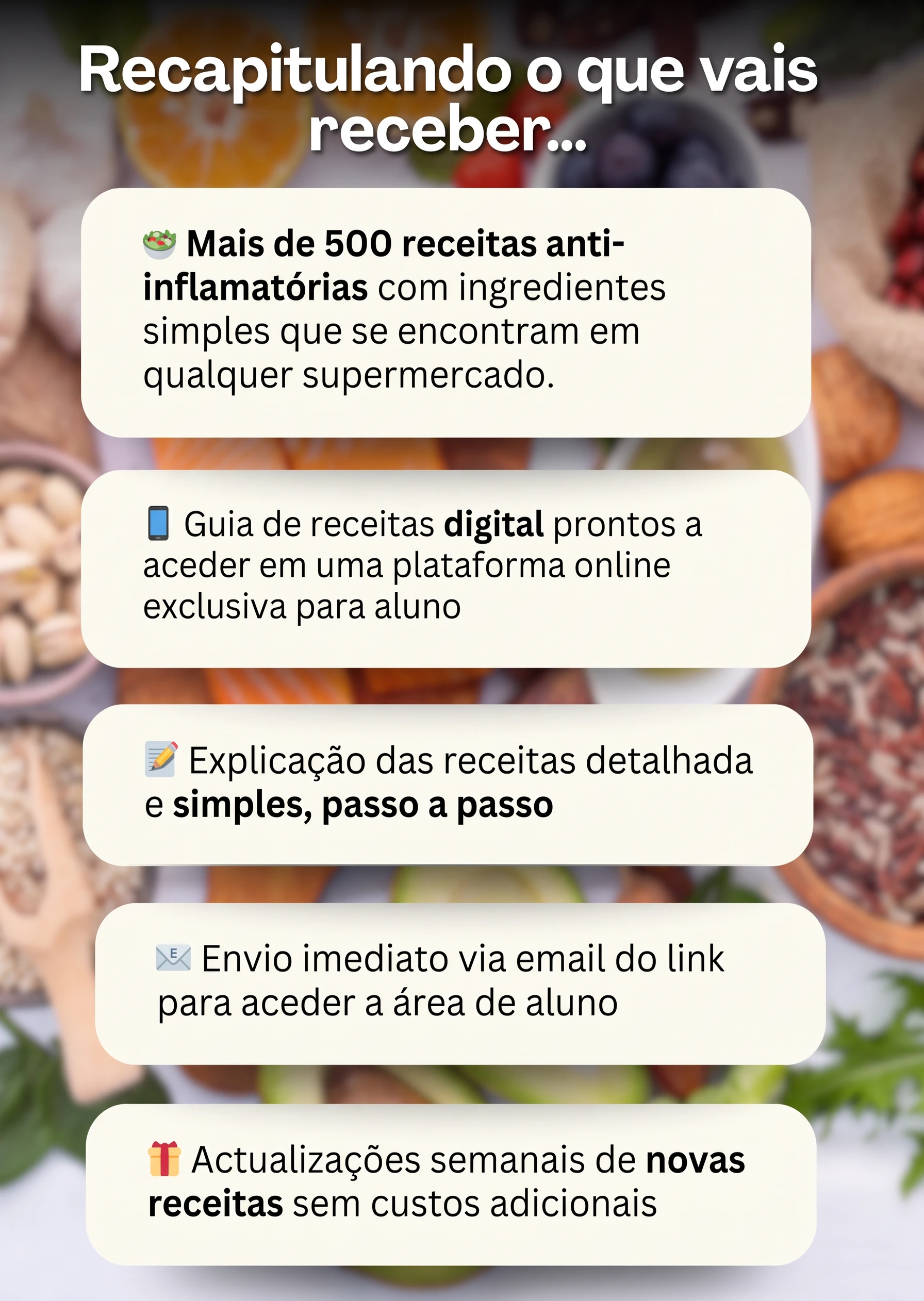 Receitas anti-inflamatórias — conteúdo e benefícios do livro